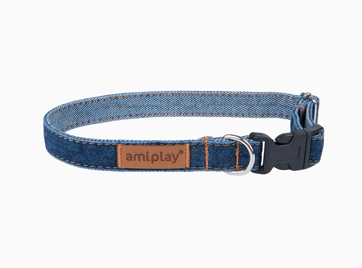 amiplay_Denim_Adjustable_collar_Navy_blue