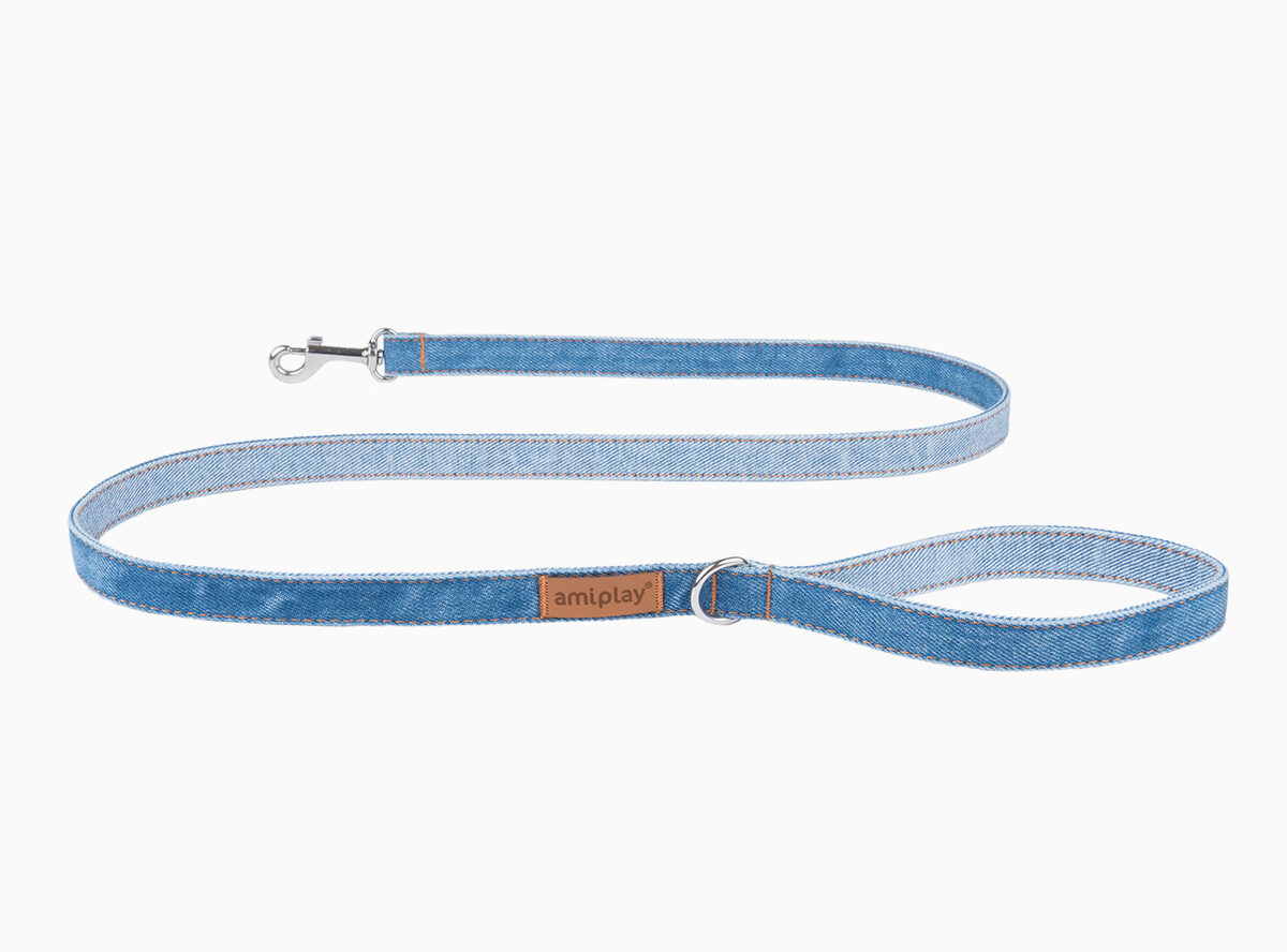amiplay_Denim_Leash_Blue