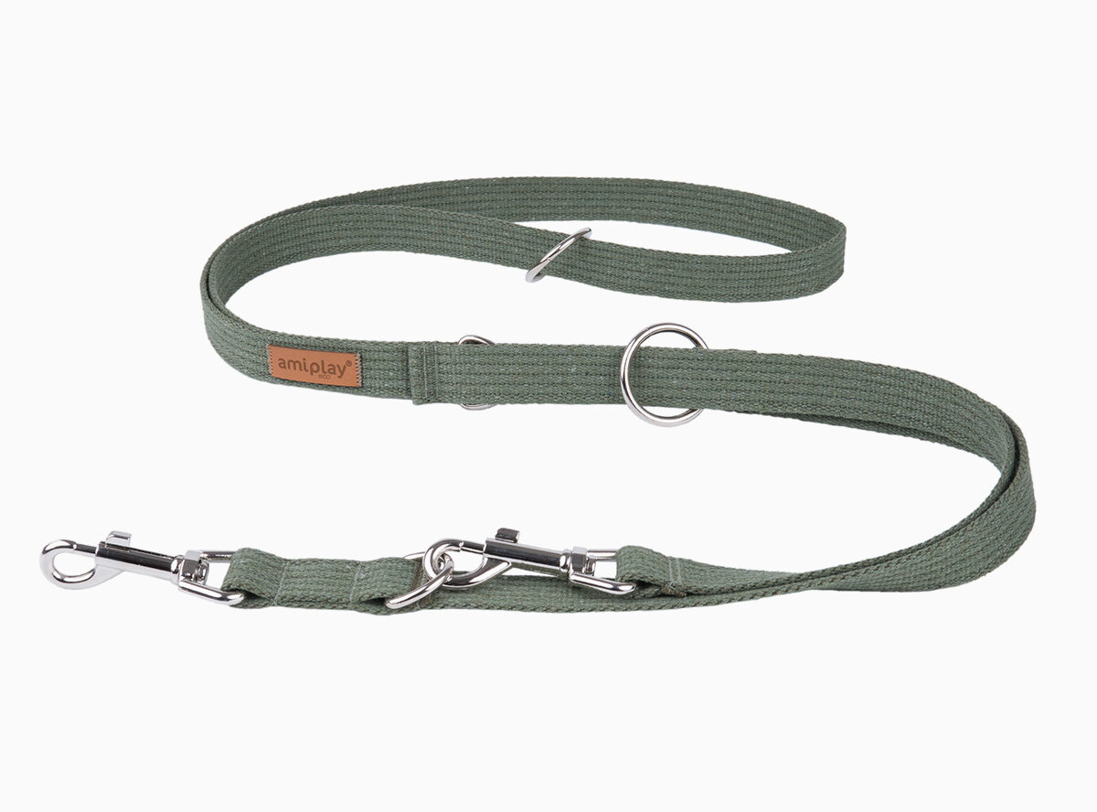 amiplay_cotton_adjustable_leash_6in1_khaki-img1